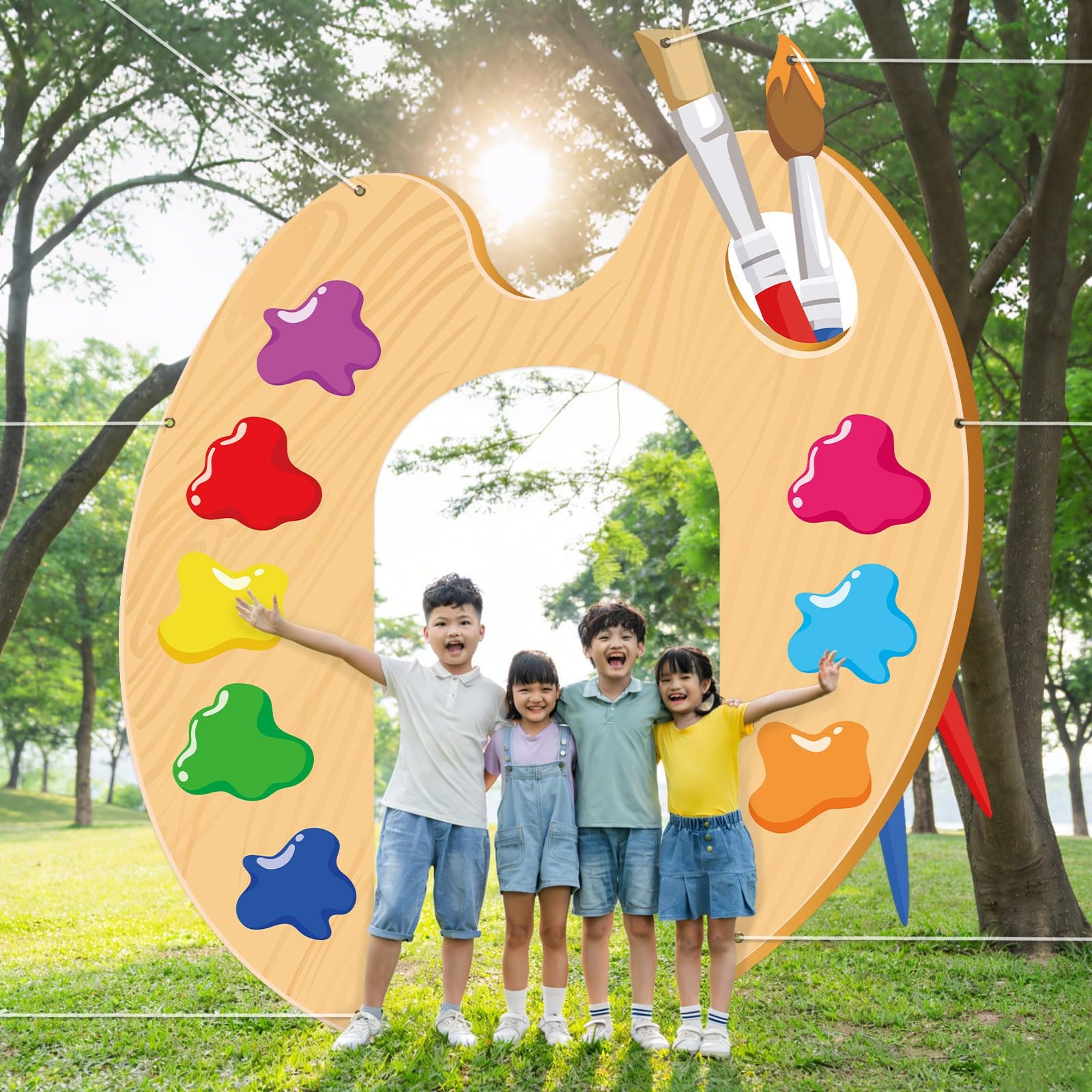 3 Pcs Art Classroom Door Decorations Paint Brushes Palette Themed Fabric Bann…