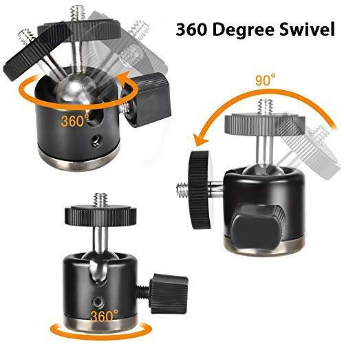 UTEBIT Ball Head with 1/4″ Hotshoe Camera Mount Adapter 360 Degree Rotatable