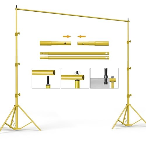 Backdrop Stand – Titanium Gold 10×8.5ft(WxH) Photo Studio Adjustable