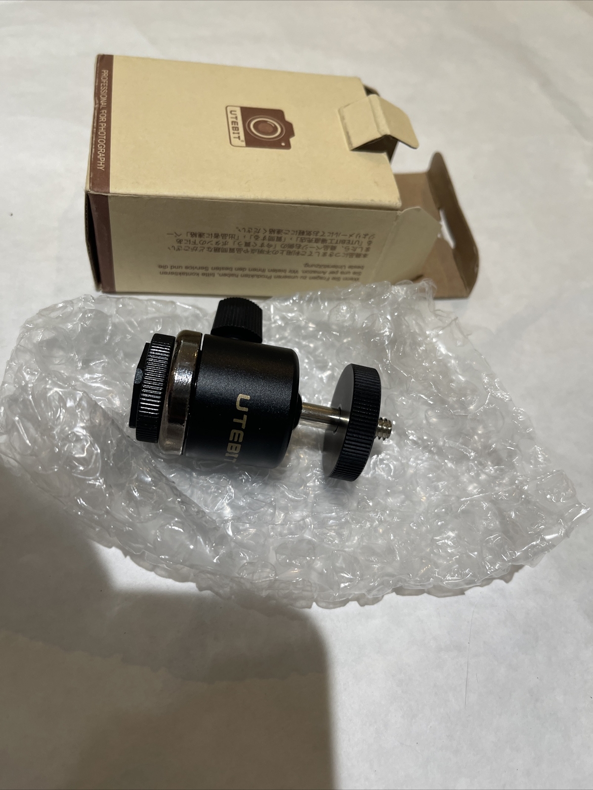 UTEBIT Ball Head with 1/4″ Hotshoe Camera Mount Adapter 360 Degree Rotatable New