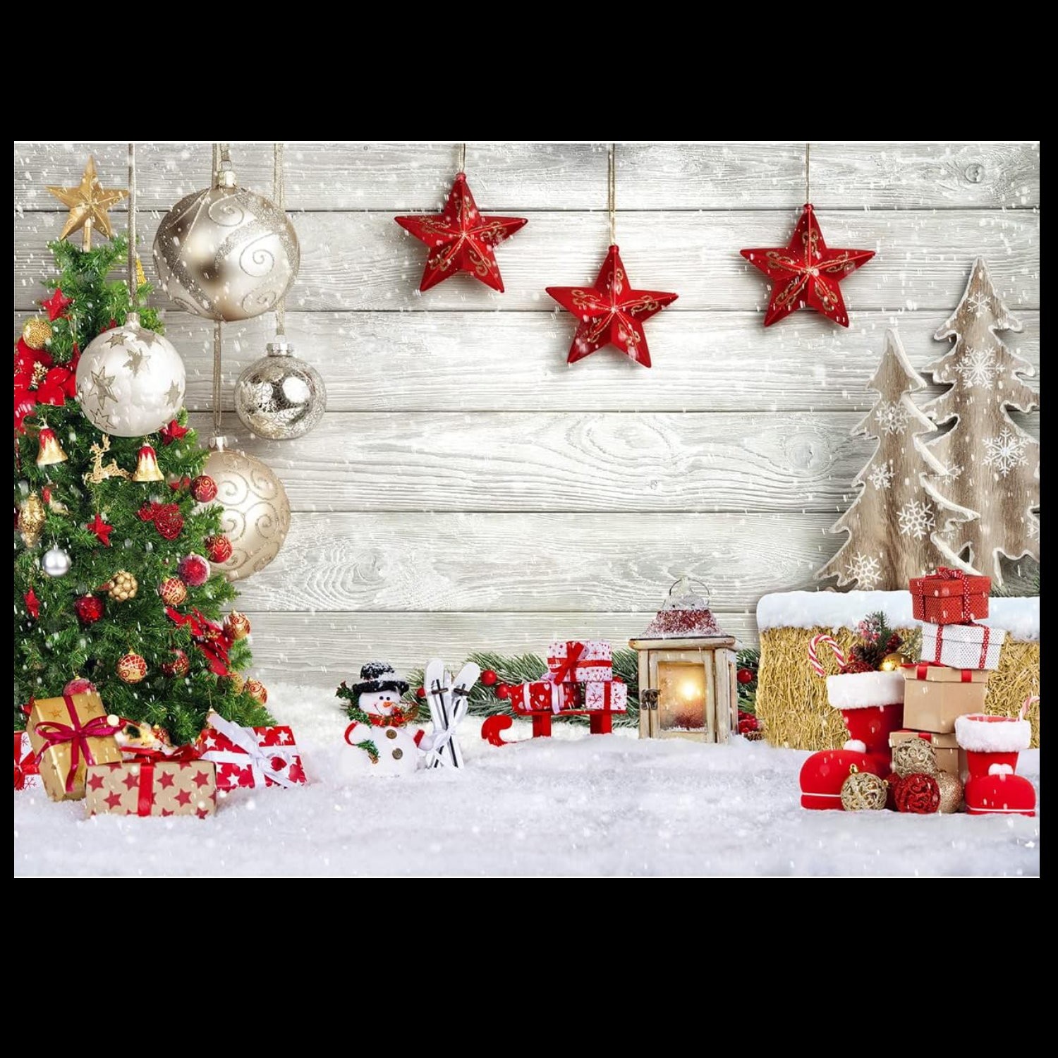 CHRISTMAS PHOTO BACKDROP / 7 x 5 FT / SELFIE & DECOR BACKDROP / NEW in PACKAGE