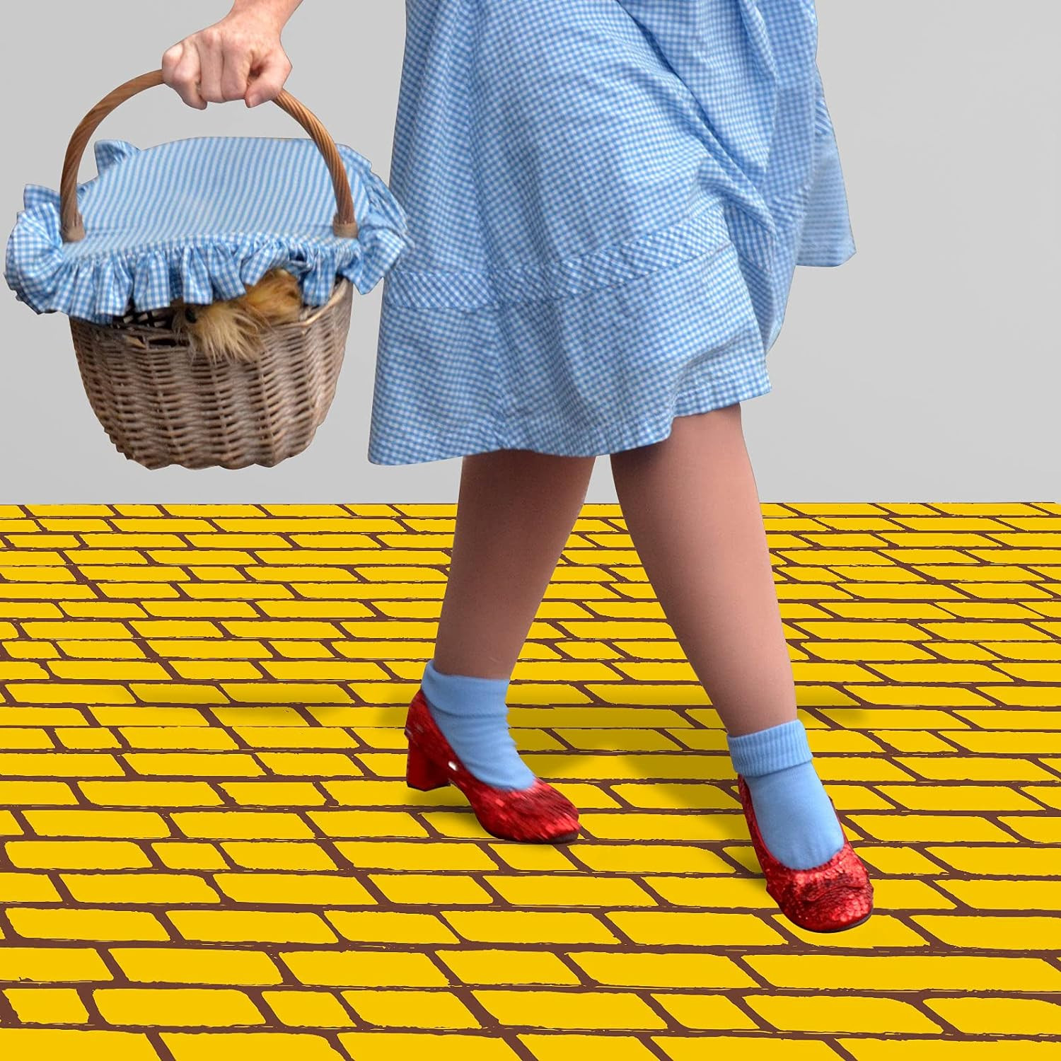 4.5 x 9 Feet Brick Road Runner Novelty Aisle Floor Runner Brick Wall 3 Yellow