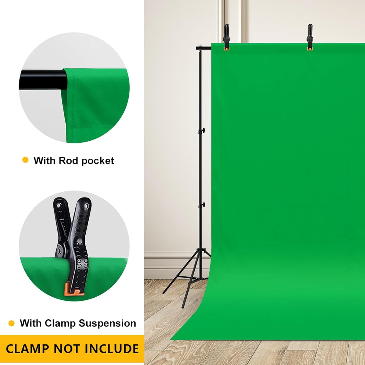 10x20ft Green Screen Backdrop for Photography, Large,