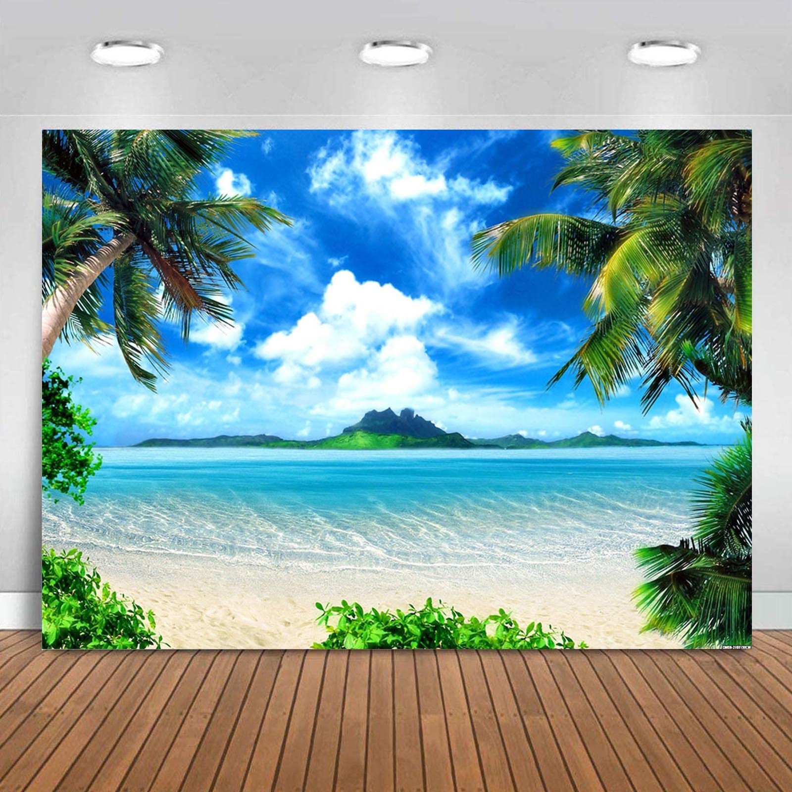 Summer Tropical Beac Photography Backdrops for Hawaii Luau Theme Pool Party