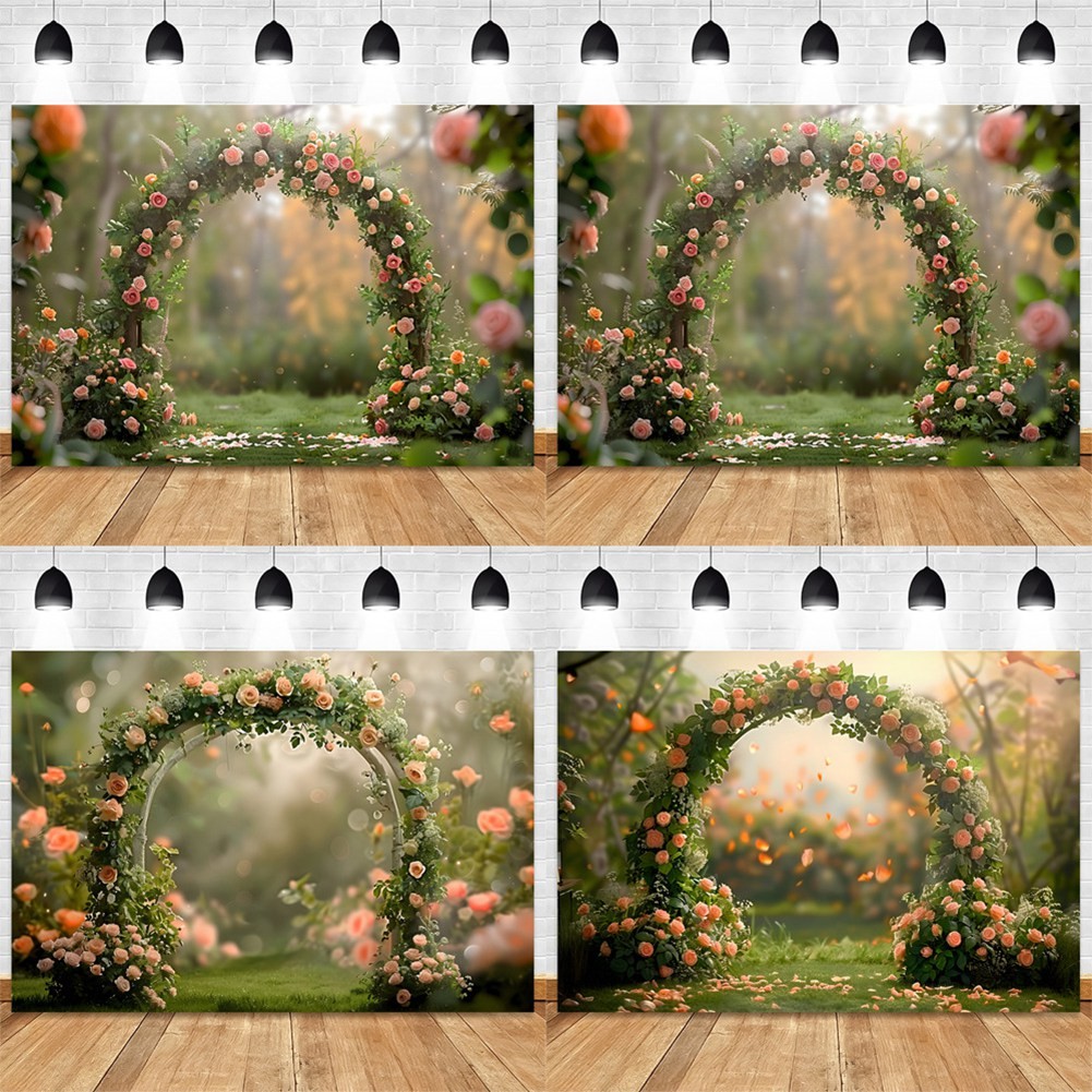 210x150cm Photography Background Fabric Wreath Scenery Wedding 3D Party2342