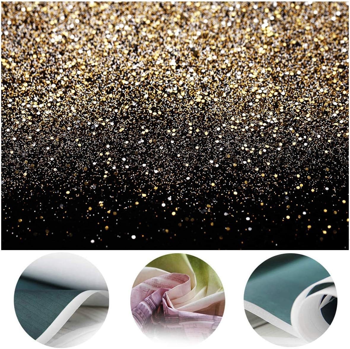 Chic Black and Gold Backdrop 7FTx5FT – Ideal for Parties and Studio Photography