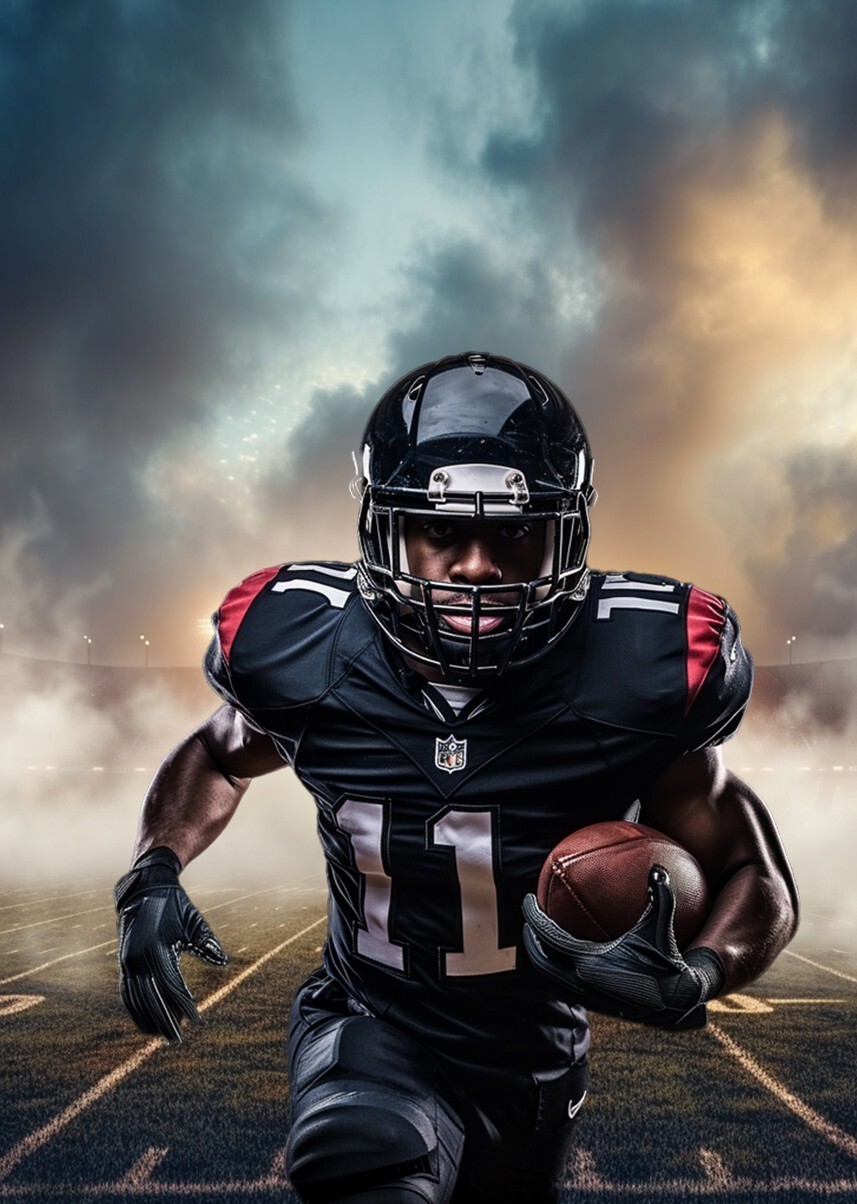 100 American Football with Smoke Digital Backdrop Overlay Studio Backdrop