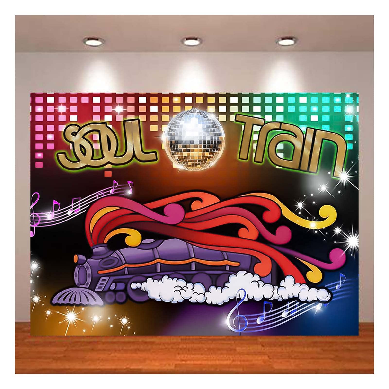 XLL 70’s and 80’s Soul Train Neon Glow Theme Photo 7x5feets, Multicolor