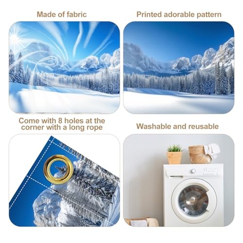 Winter Forest Garage Door Decoration Background Natural Scene Snow Mountain