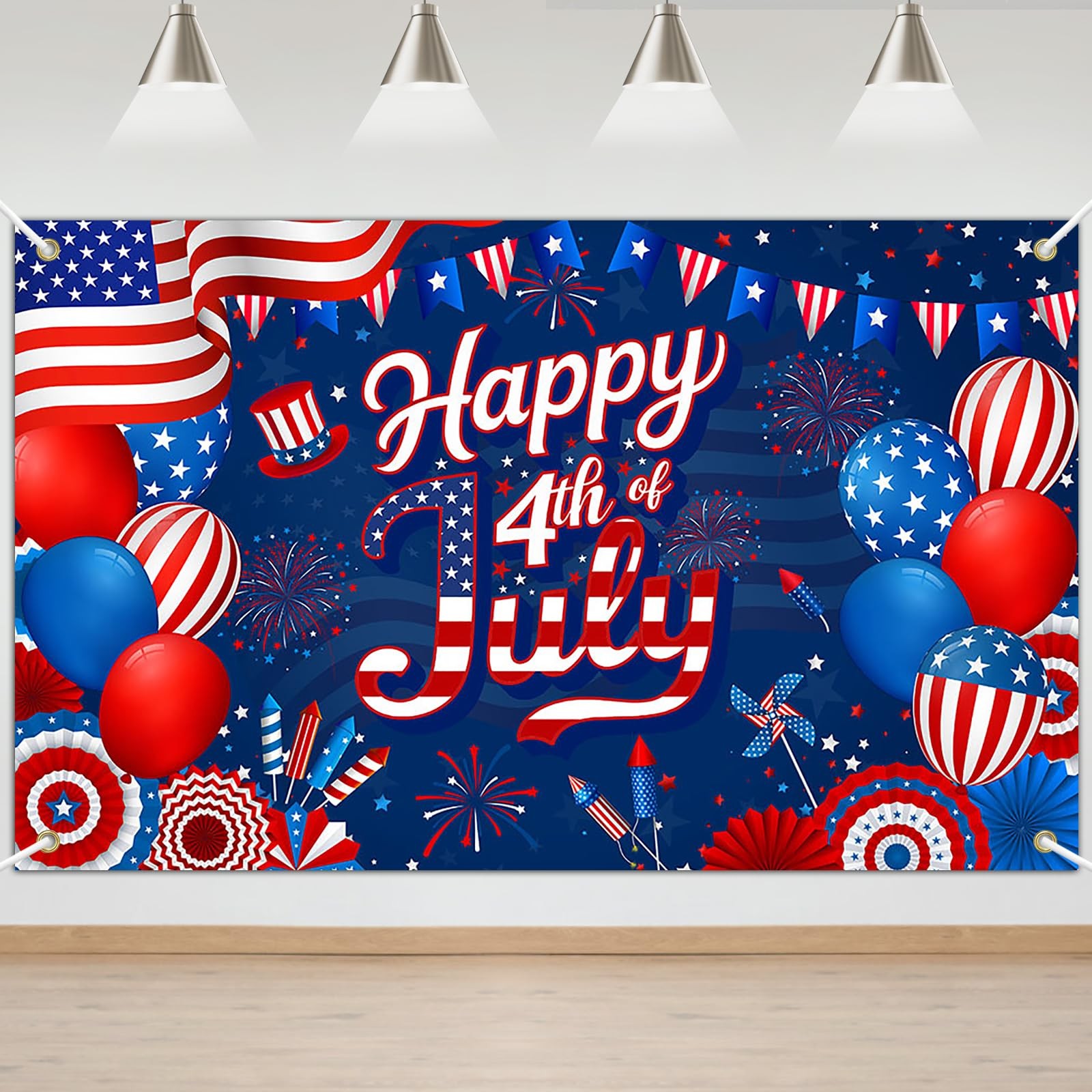 4th of July Backdrop Banner Independence Day Decorations Background for Photogra