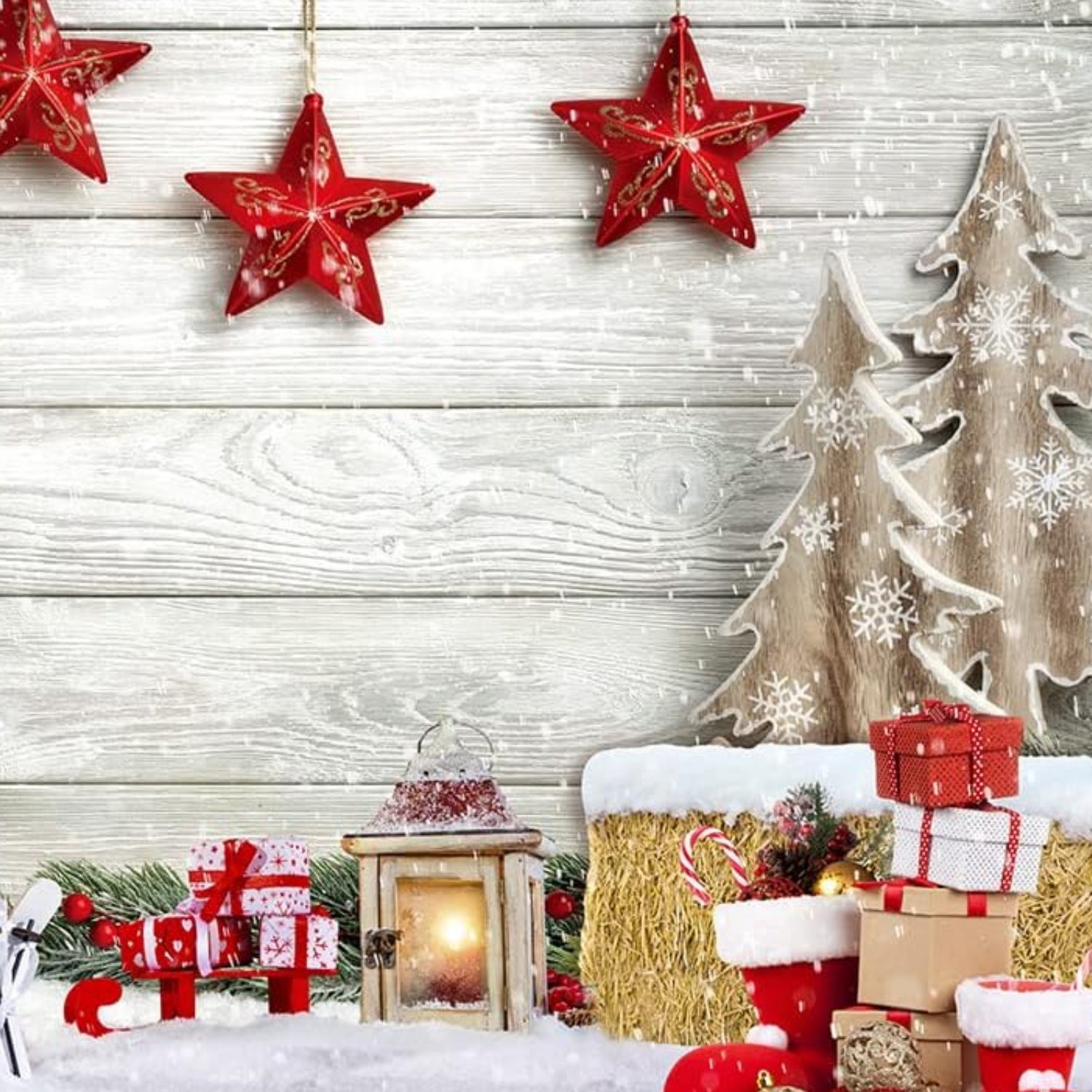 CHRISTMAS PHOTO BACKDROP / 7 x 5 FT / SELFIE & DECOR BACKDROP / NEW in PACKAGE