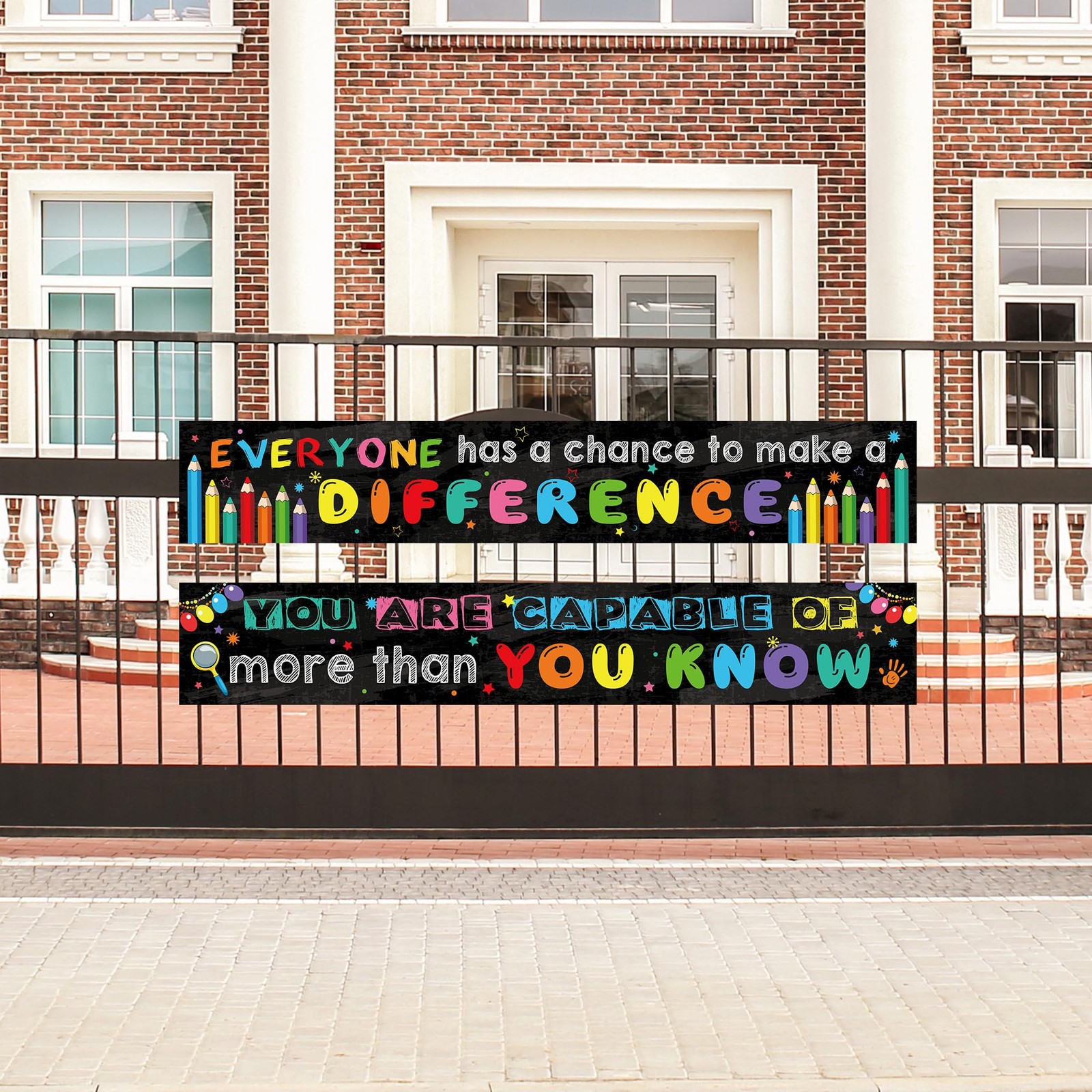 2 Pack Motivational Classroom Banner Poster 9.5 x 61 Inch Positive and Inspir…