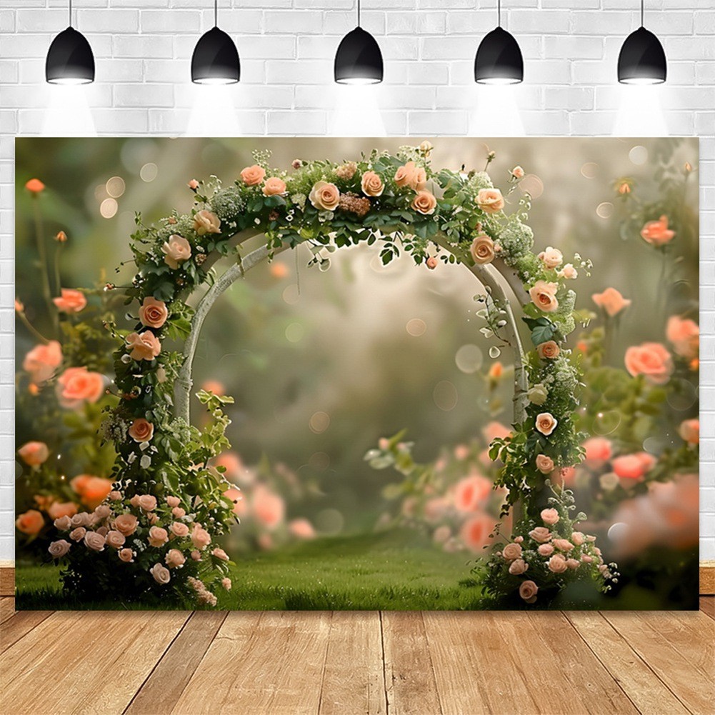 210x150cm Photography Background Fabric Wreath Scenery Wedding 3D Party1102