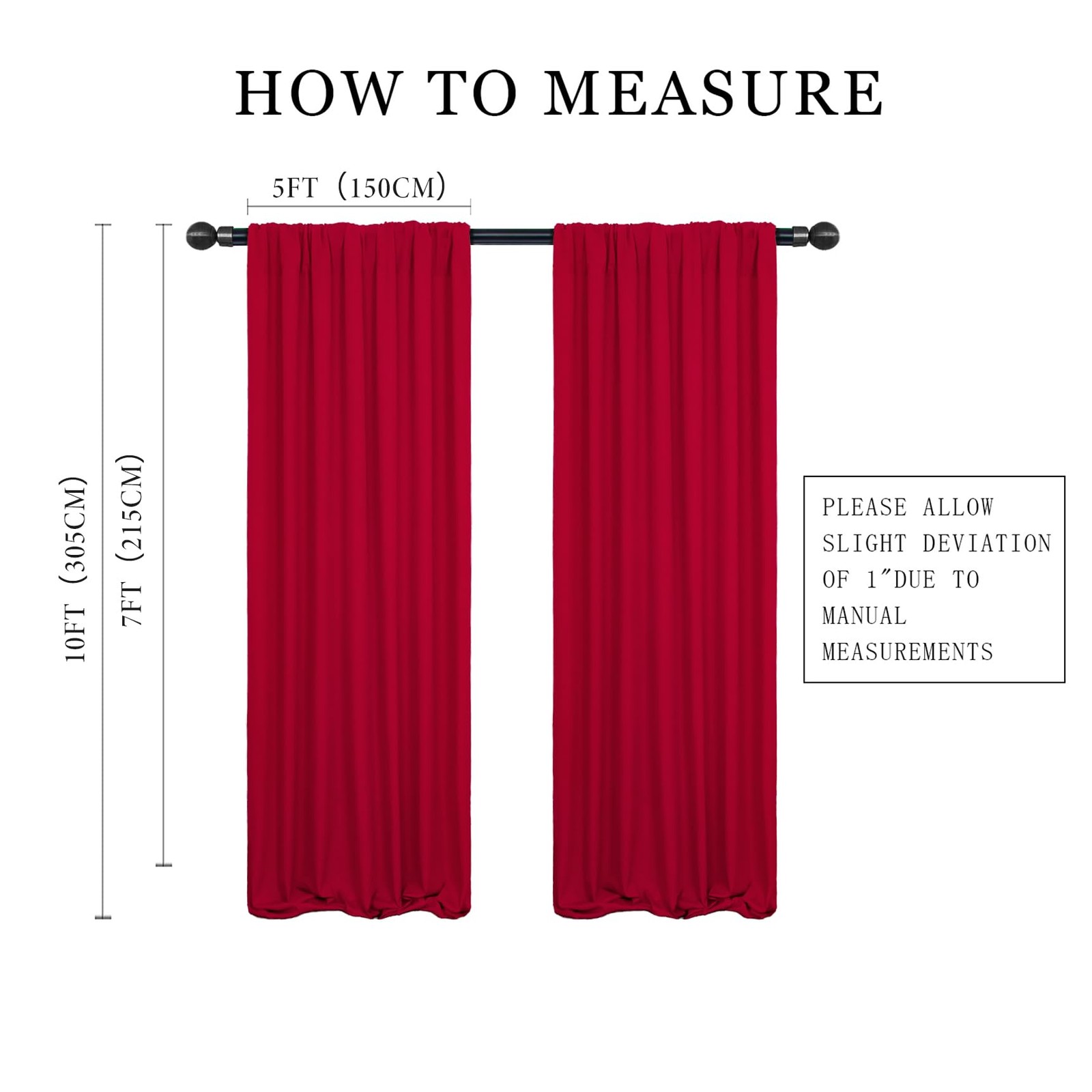 2 PCS 5x7ft Red Backdrop Curtains WrinkleFree For Wedding Photography