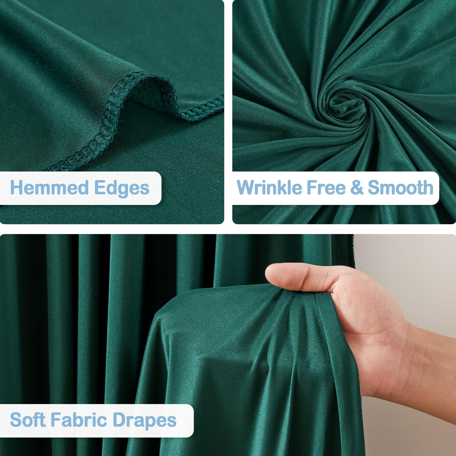 10 Panels Hunter Green Backdrop Curtains W4′ x H10′(10 panels),
