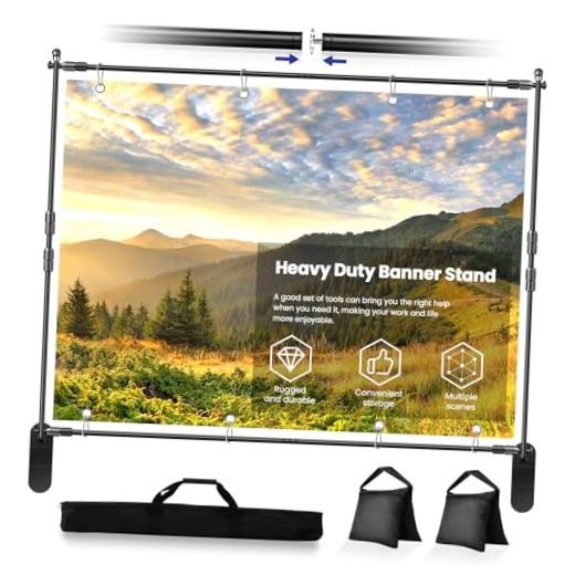 10x8ft Photo Backdrop Stand Kit – Adjustable Banner Stand with Step and