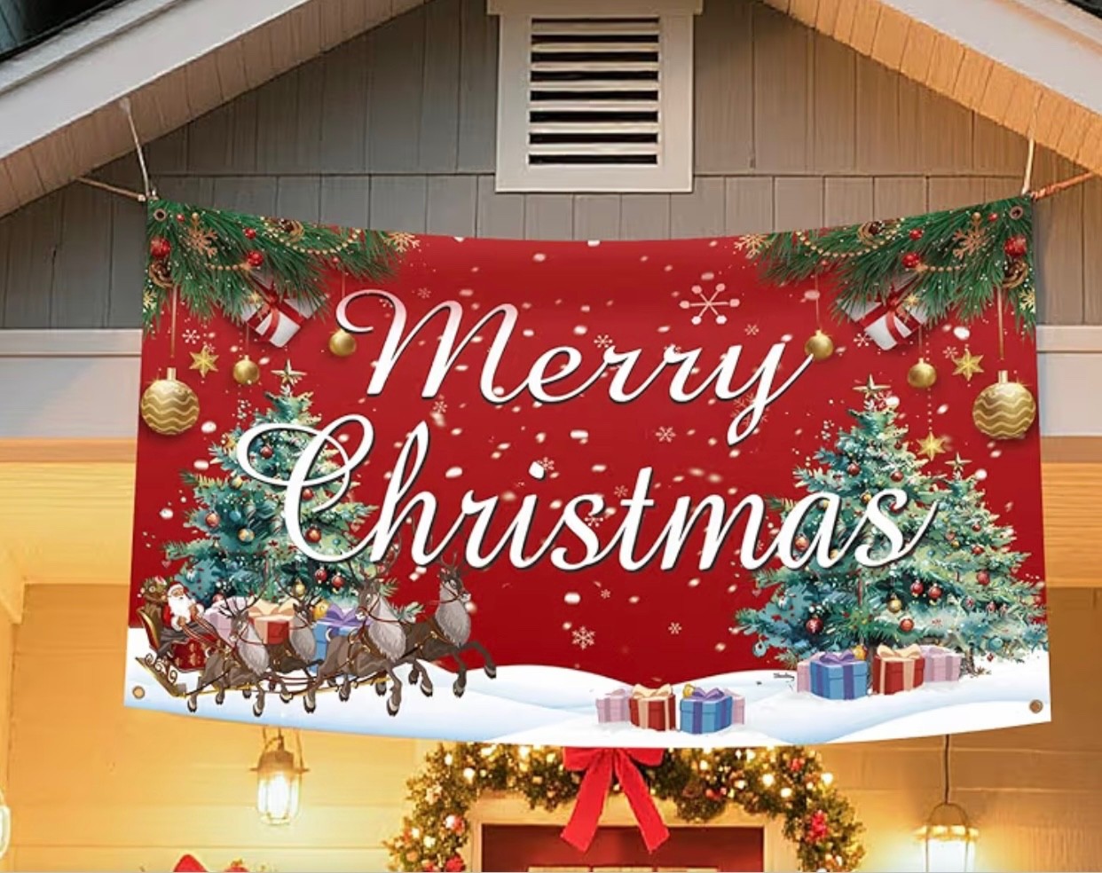 Merry Christmas Backdrop for Photography Winter Snow Scenery Christmas