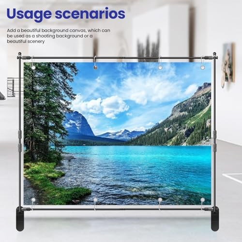10x8ft Photo Backdrop Stand Kit – Adjustable Banner Stand with Step and