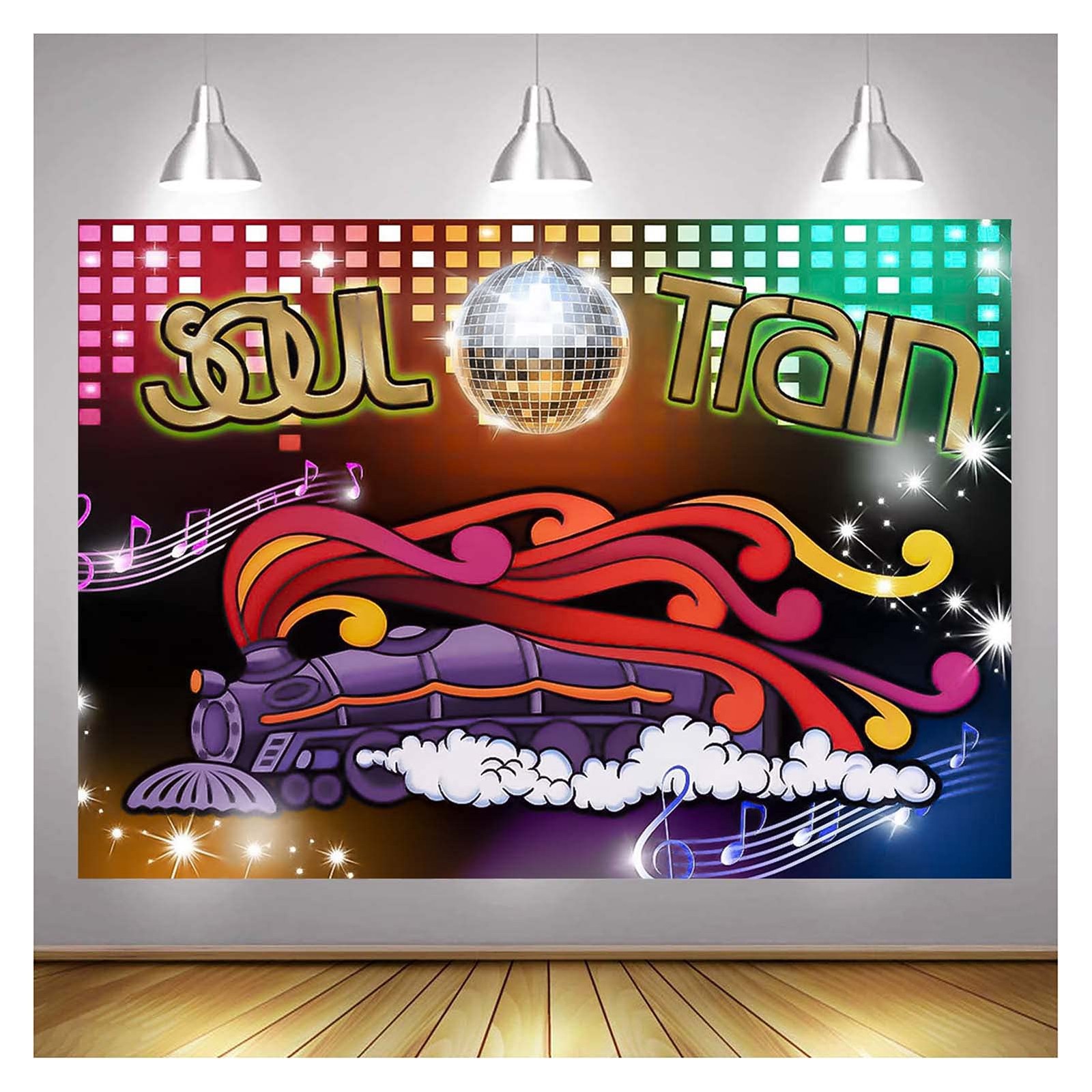 XLL 70’s and 80’s Soul Train Neon Glow Theme Photo 7x5feets, Multicolor