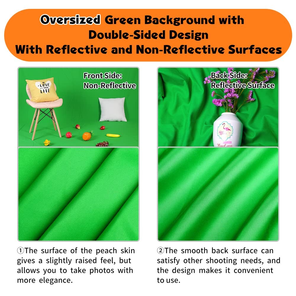 Green Screen Backdrop 10 x 20 ft, Photography Background for Streaming
