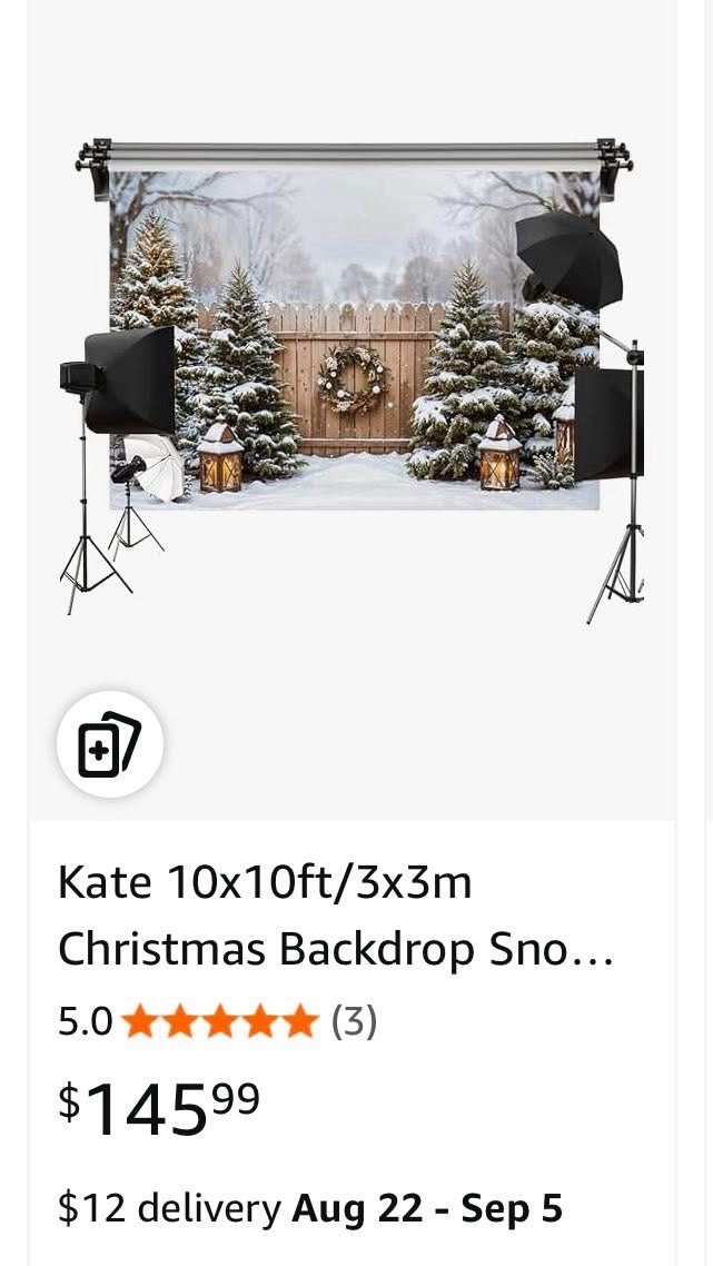New Oversized Professional Photo Backdrop Winter Christmas Snow Scene