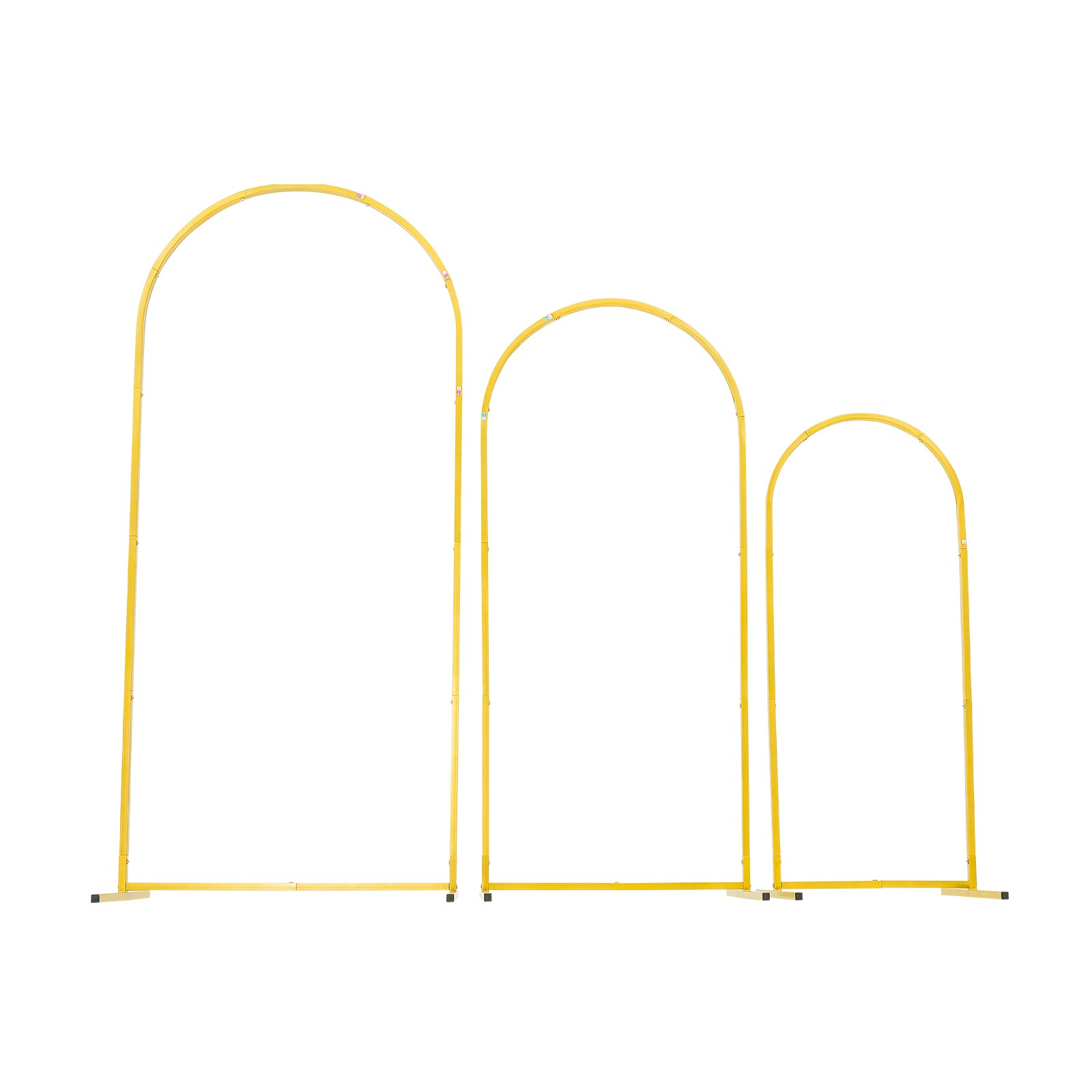 Gold Metal Arch Backdrop Stand Set of 3 (6/5/4 ft) for Wedding Party