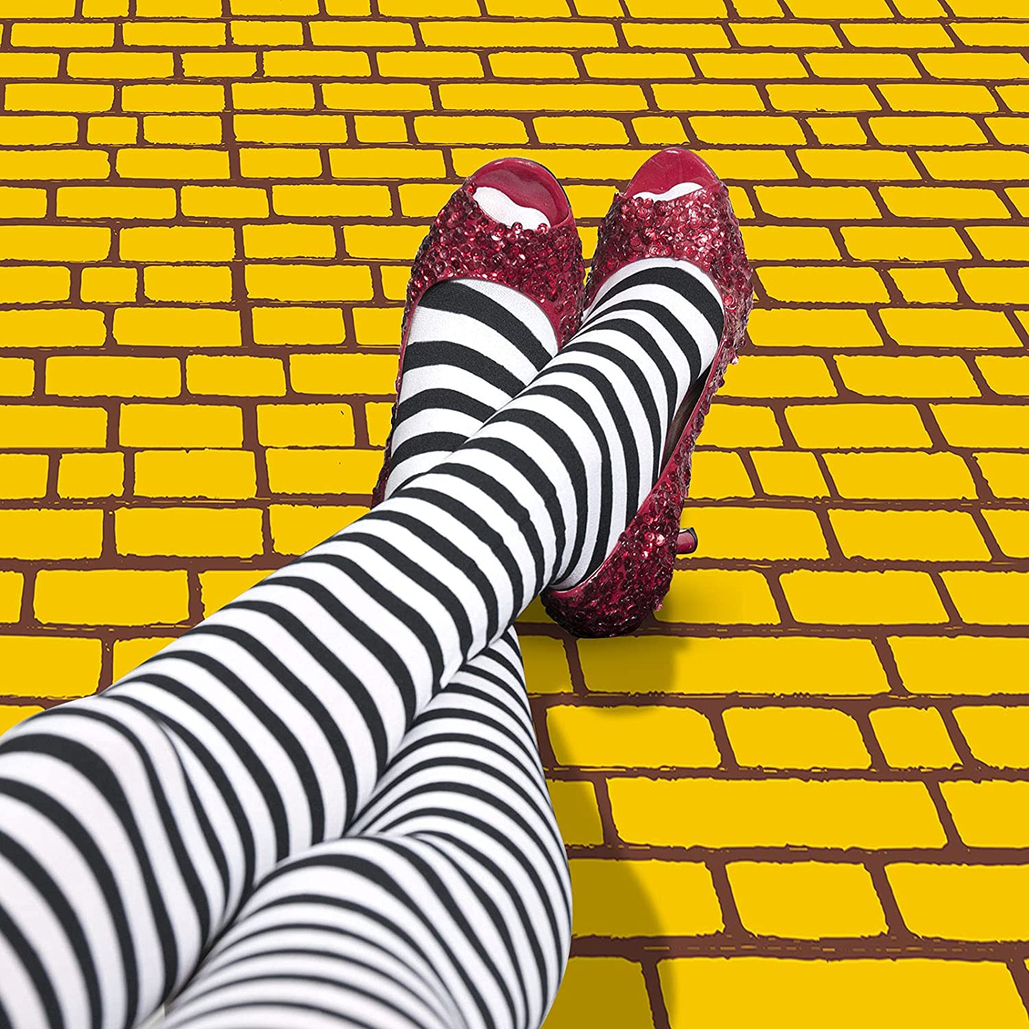 4.5 x 9 Feet Brick Road Runner Novelty Aisle Floor Runner Brick Wall 3 Yellow