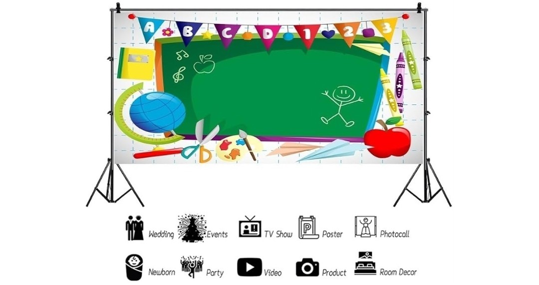 Leyiyi 20x10ft Vinyl Photography Background Welcome to Kindergarten Backdrop ABC