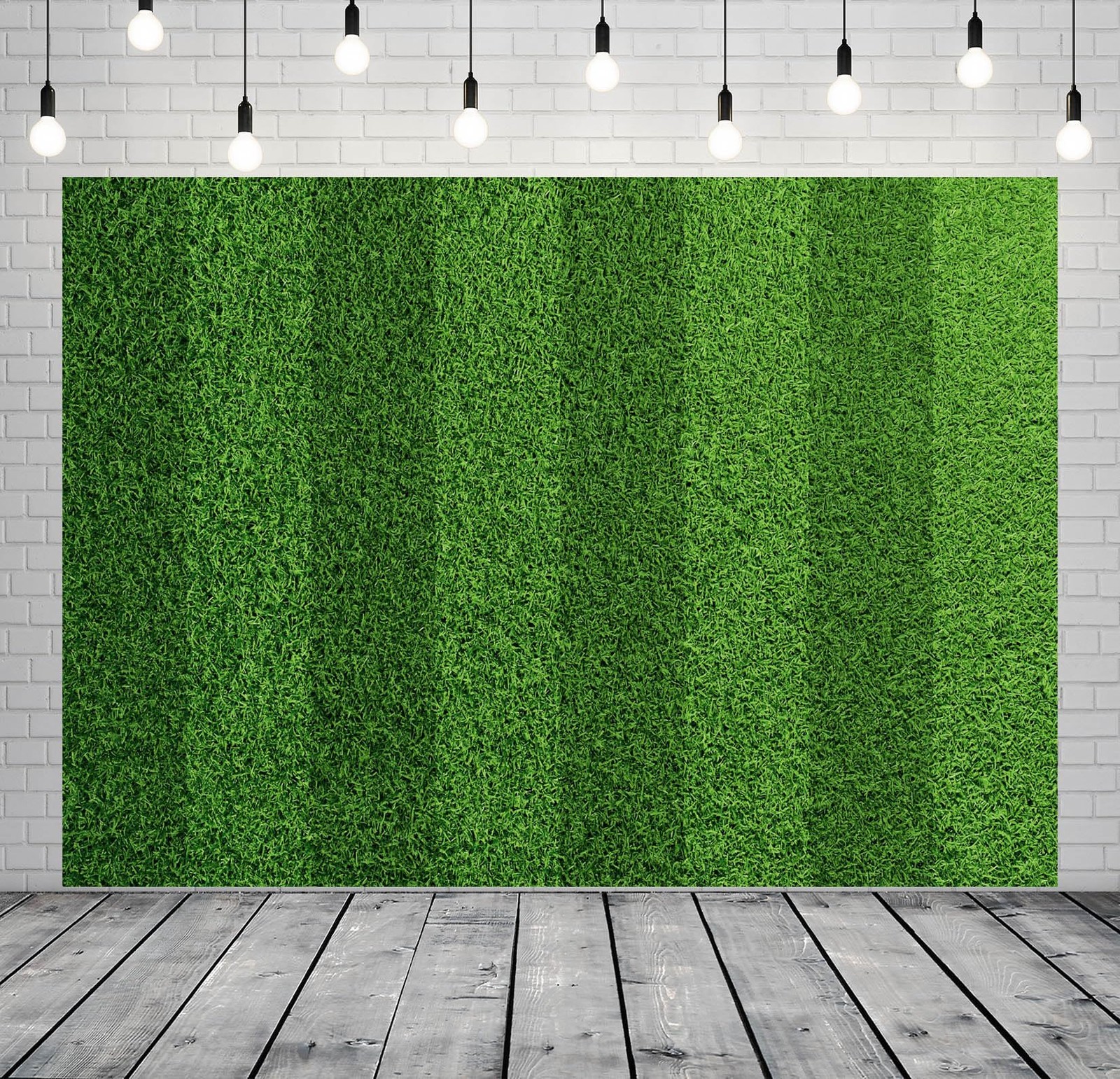 7x5ft Fabric Green Grass Lawn Backdrop Football Stadium Soccer Field Sports G…