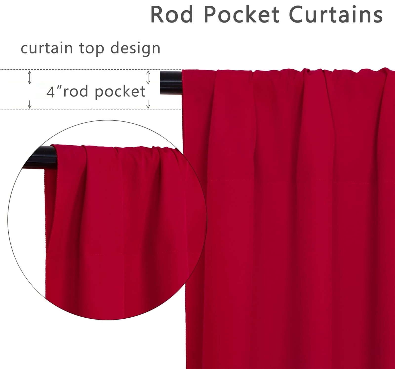2 PCS 5x7ft Red Backdrop Curtains WrinkleFree For Wedding Photography