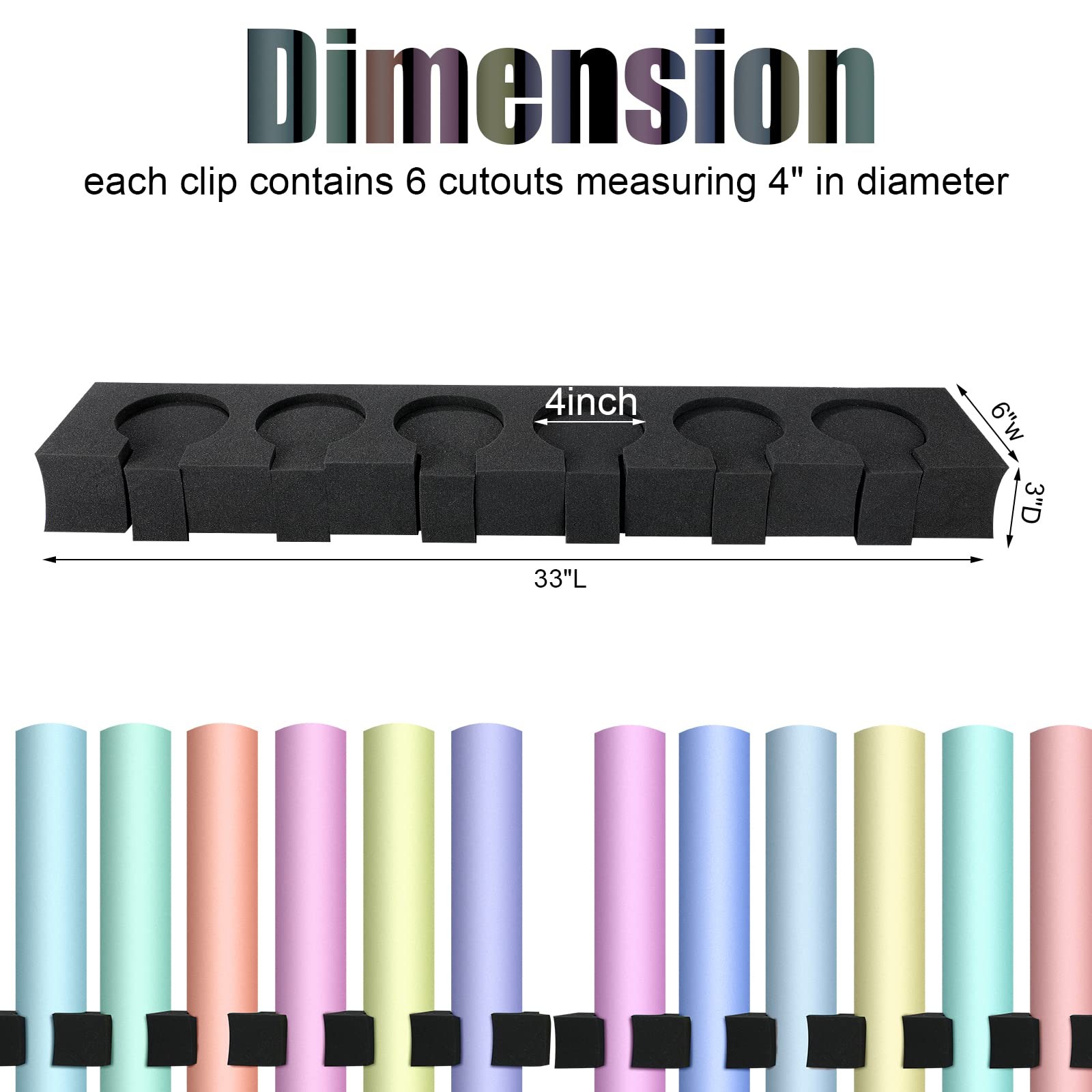 Colarr 2 Sets Seamless Paper Roll Storage Clip Photo Backdrop Wrap Paper Storage