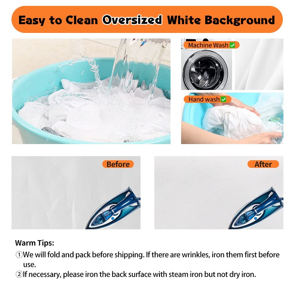 Backdrop 10x20ft 3mx6m White Backdrop Background for Photography Polyester White