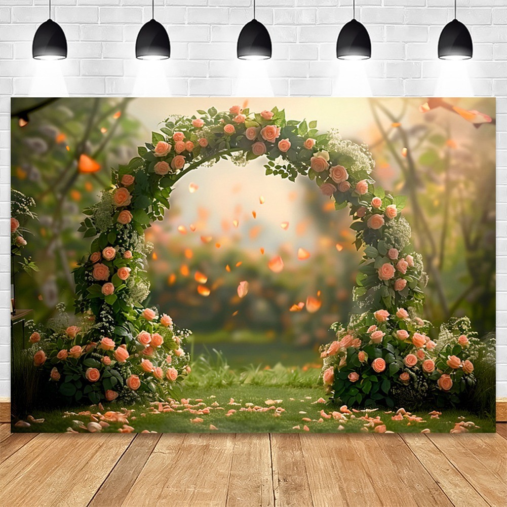210x150cm Photography Background Fabric Wreath Scenery Wedding 3D Party2342