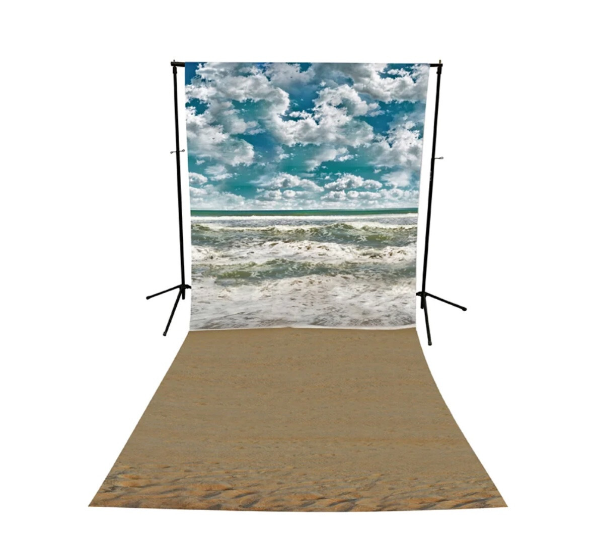 Cloudy Shoreline Floor Extended Wrinkle Free Cloth Backdrop 10ft x 20ft