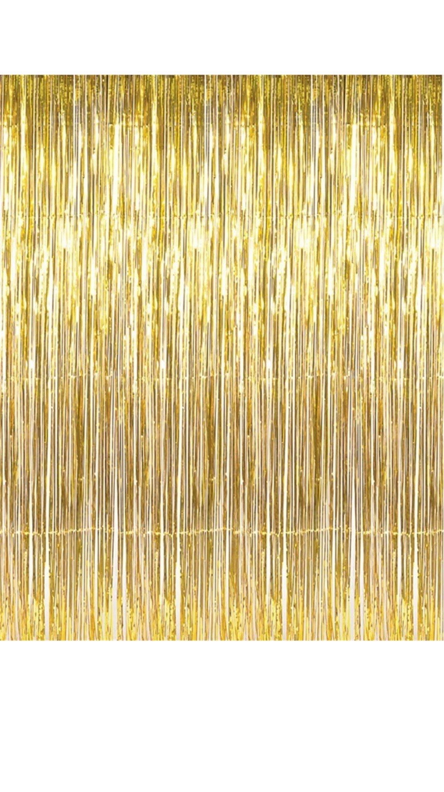 GOER 3.2 ft x 9.8 Metallic Tinsel Foil Fringe Curtains Party Photo Gold