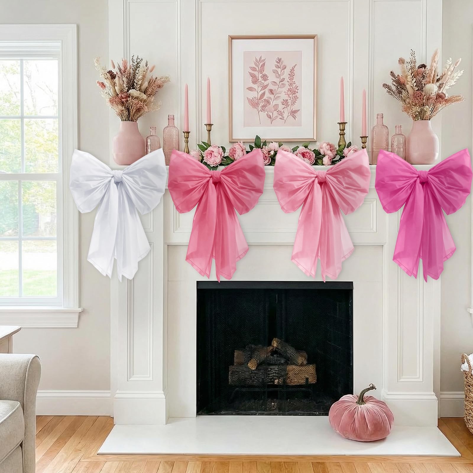 10 PCS Pink Bow Wall Decor DIY Giant Big Hanging Wedding Birthday Backdrop
