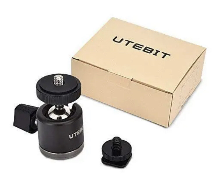 UTEBIT Ball Head with 1/4″ Hotshoe Camera Mount Adapter 360 Degree Rotatable