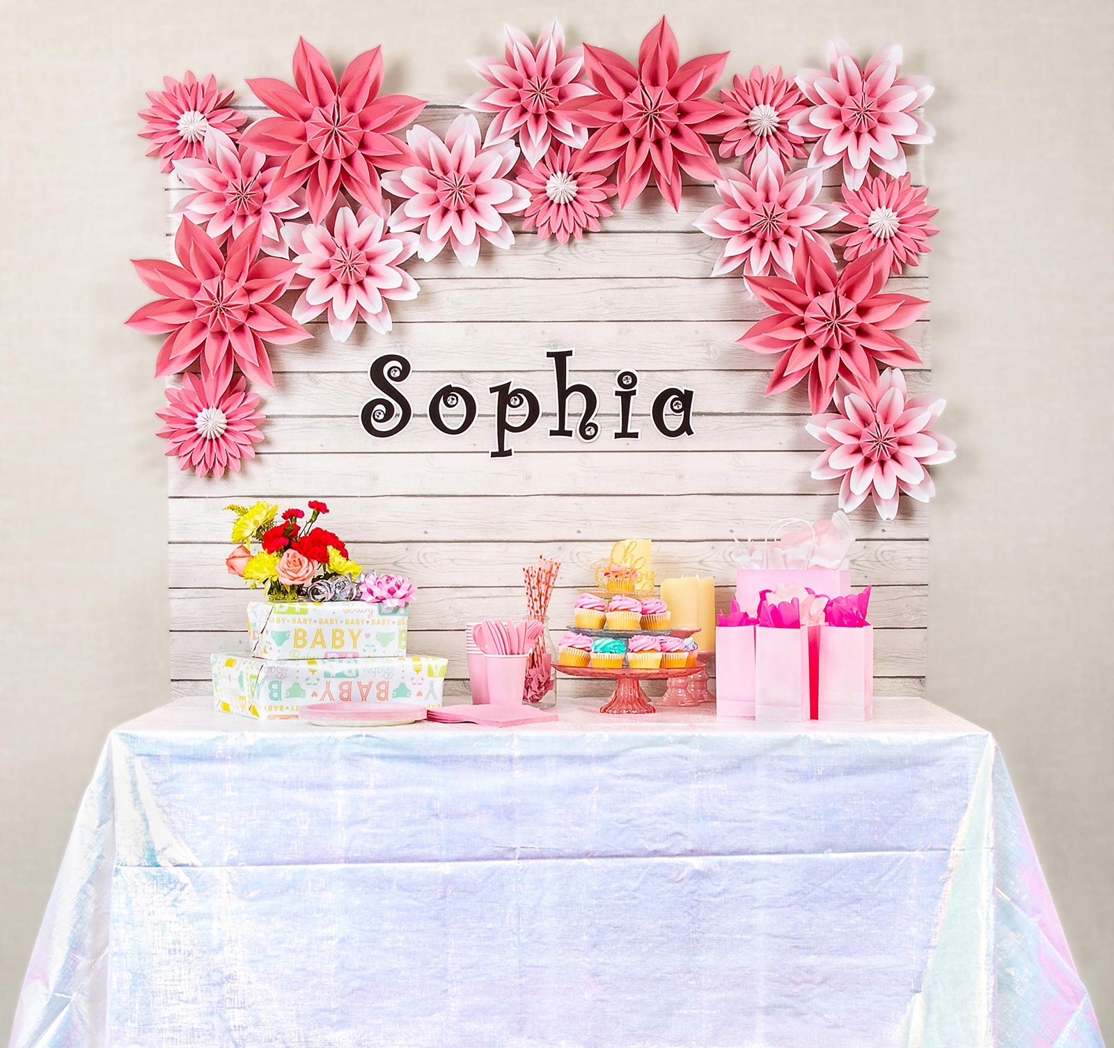 48×144 White Wood Pinboard Non Woven Fabric Bulletin Board Backdrop 4×12 Feet