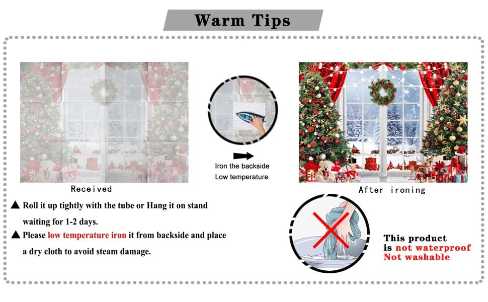 8x10ft Winter Snow Christmas Backdrop Window Scene with 10x8ft