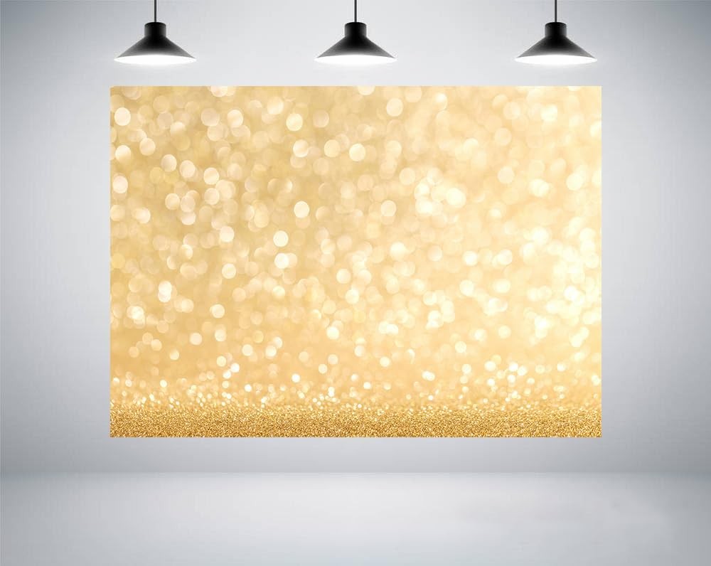 LYWYGG 7x5FT Gold Speckle Backdrop Golden Spots Glitter 7x5ft,