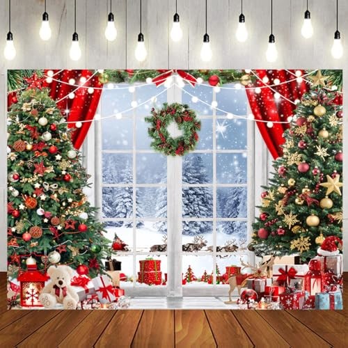 Christmas Backdrop Winter Snow Scene Backdrop for Photography Christmas 7x5ft