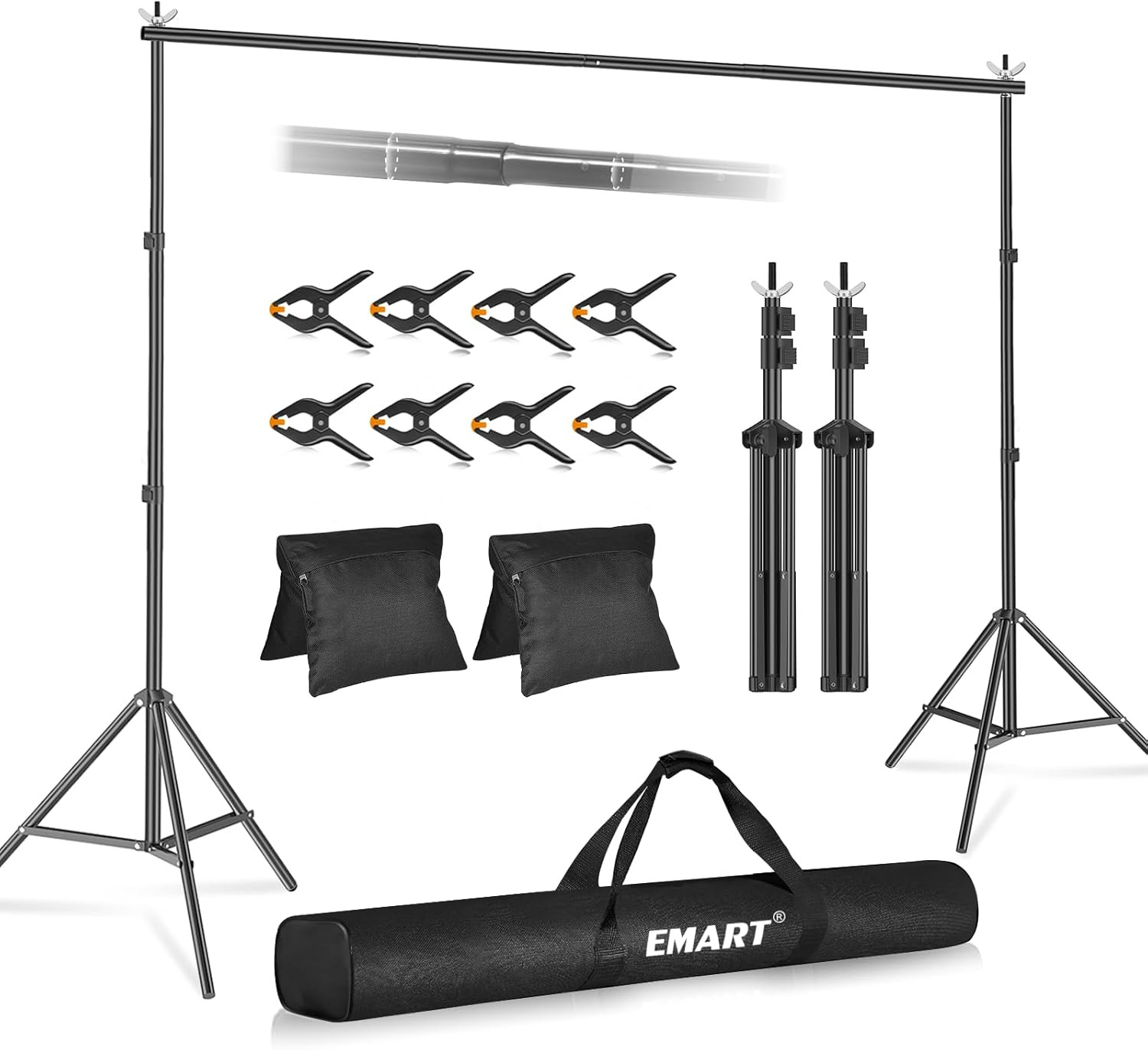 Backdrop Stand 10X8.5Ft(Wxh) Photo Studio Adjustable Background Stand Support Ki