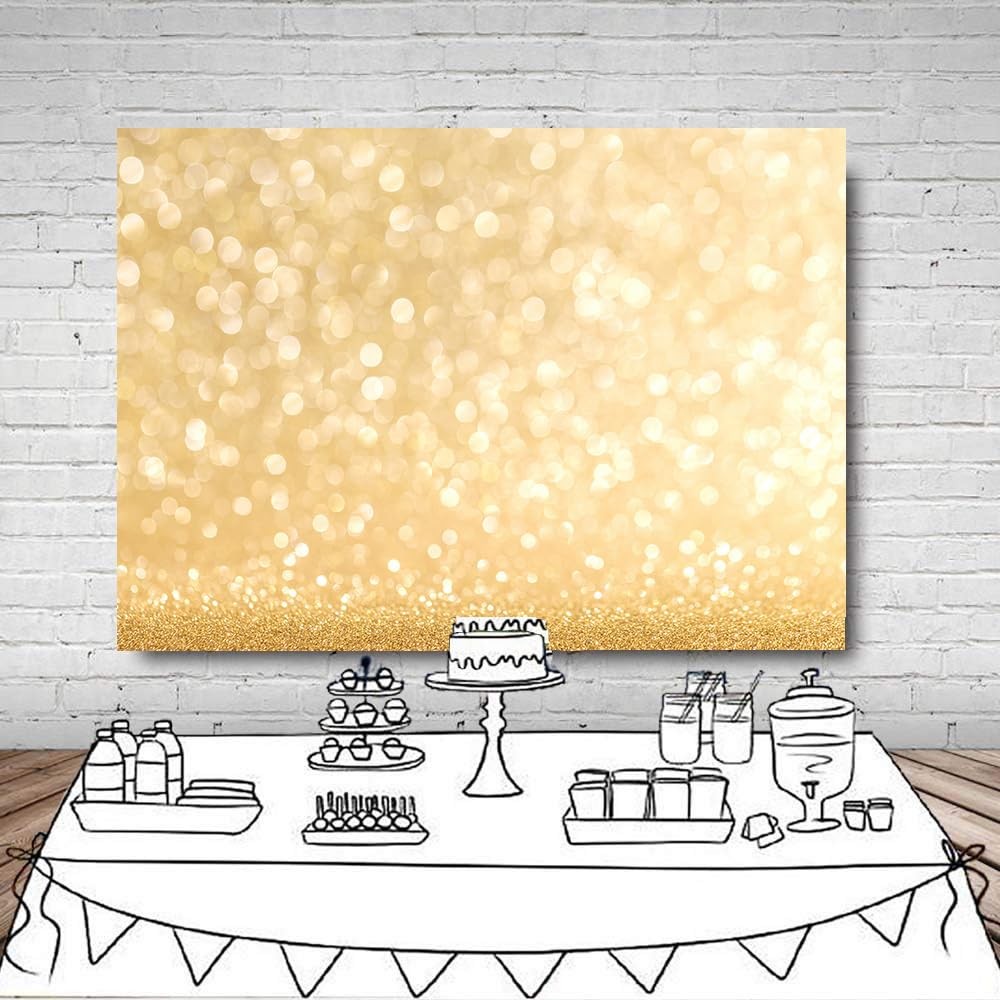 LYWYGG 7x5FT Gold Speckle Backdrop Golden Spots Glitter 7x5ft,