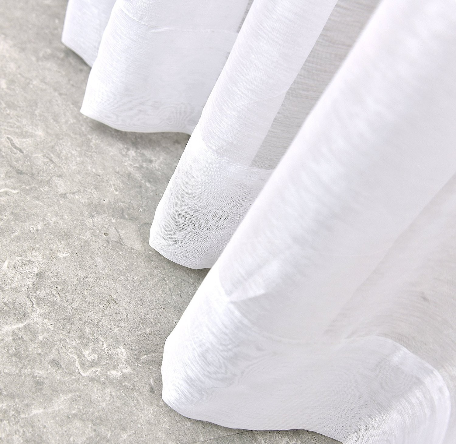 Sheer White Room Divider Curtains 108 x 100 Extra Large – Faux Linen for Bay