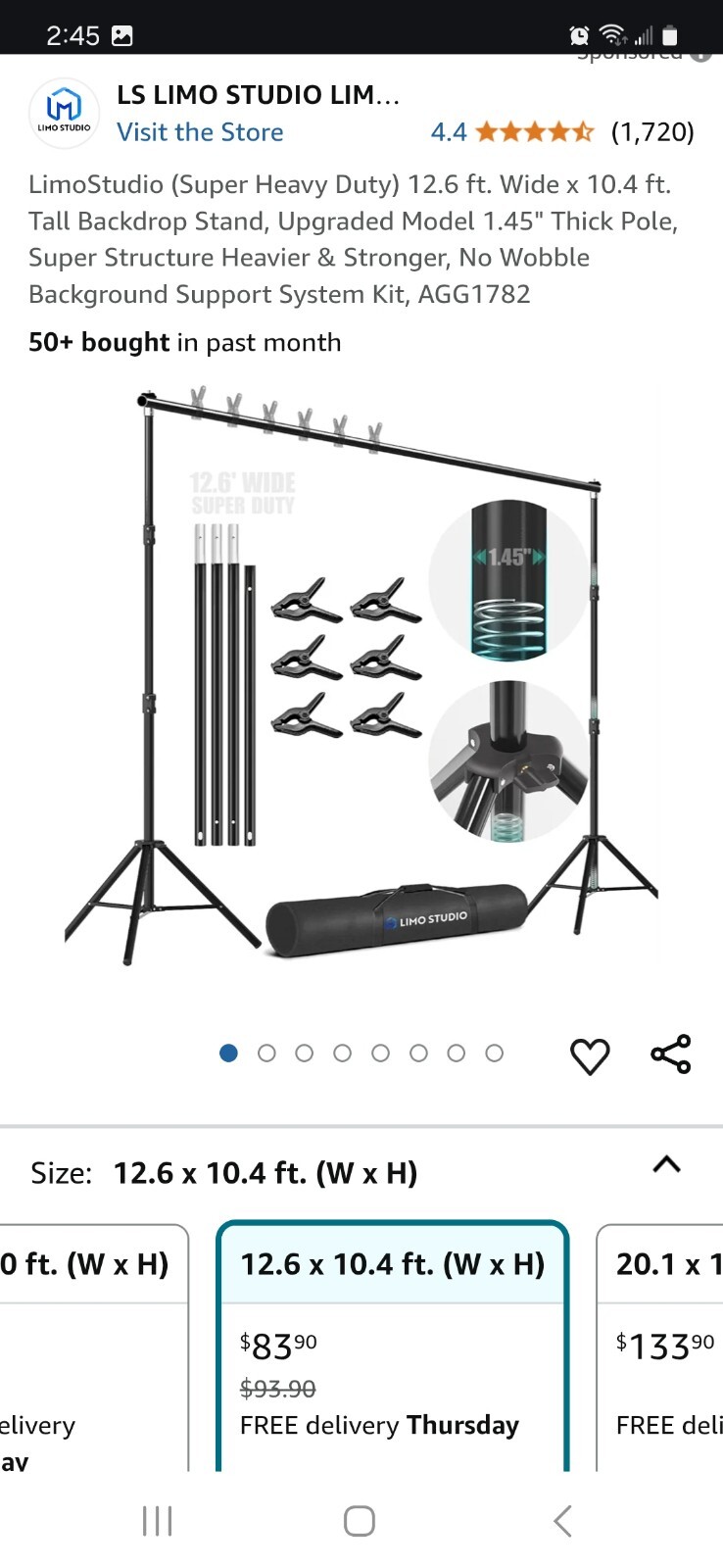 LimoStudio AGG1782 12 Feet Backdrop Support System