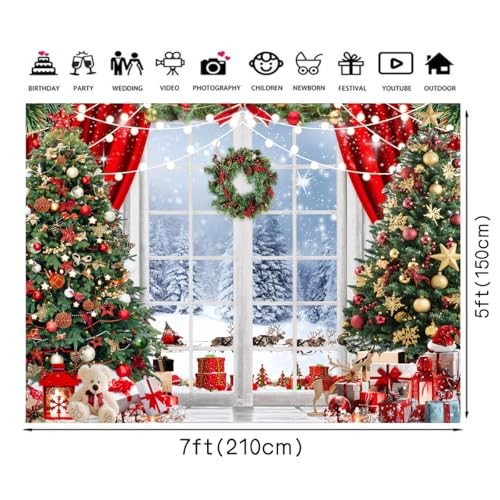 Christmas Backdrop Winter Snow Scene Backdrop for Photography Christmas 7x5ft