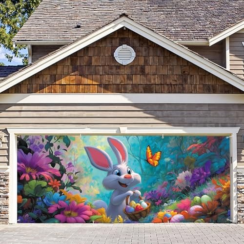 7 * 16FT Summer Garage Door Cover Decorations Sunset Palm Trees Garage Door