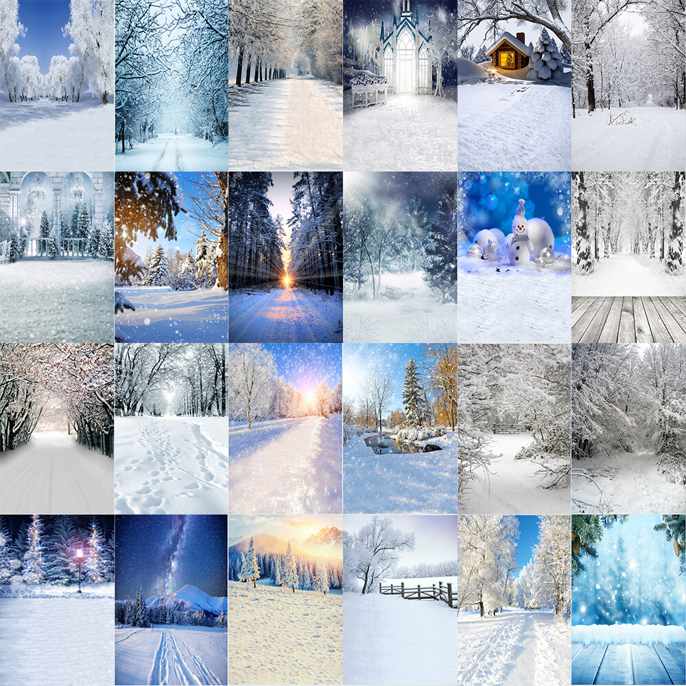 Snow Photography Background Winter Photographic Backdrop Christmas Stage Party