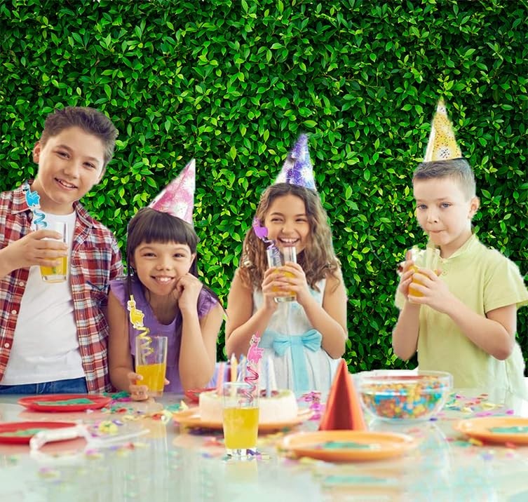 8x8FT Green Leaf Backdrop Birthday Artificial Wall Panel Hedge Decor BY300