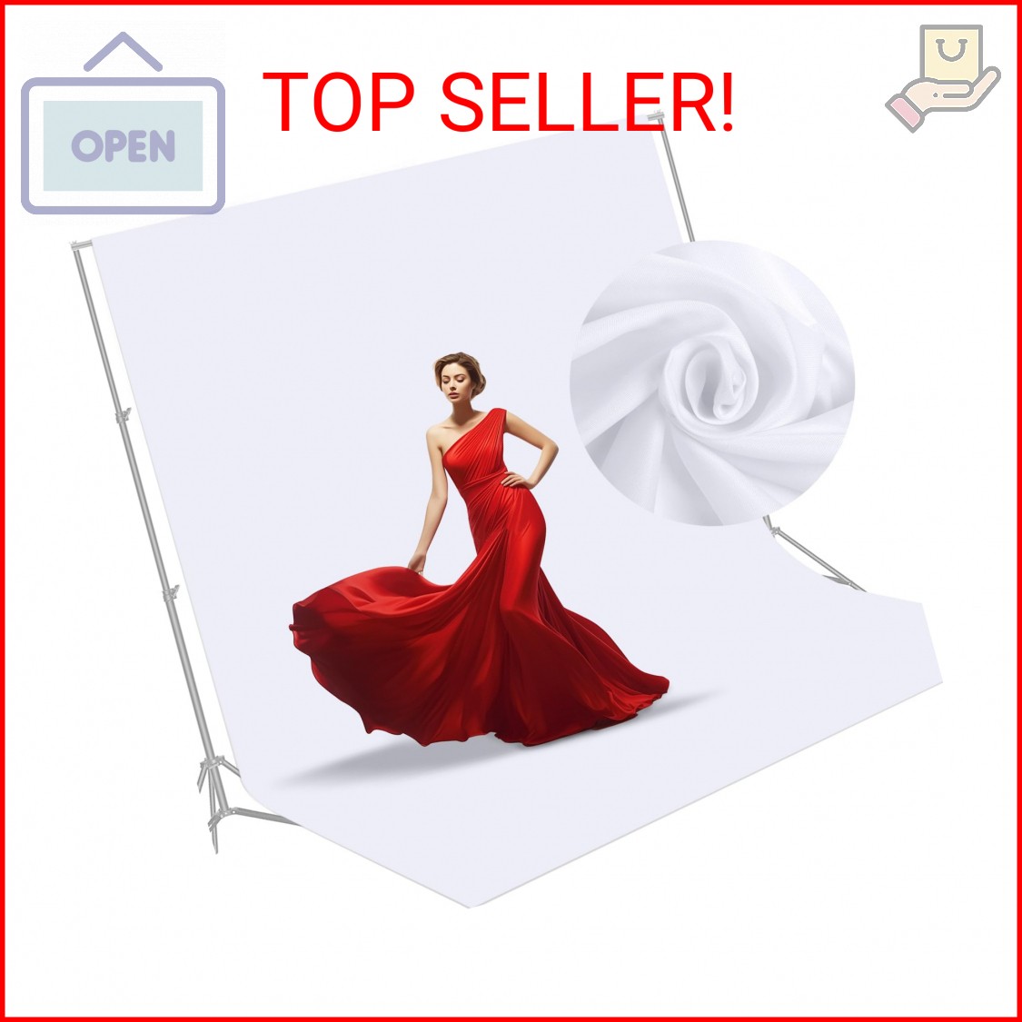 Aimosen 10 X 12 FT Large White Backdrop Background for Photography, Pure White S